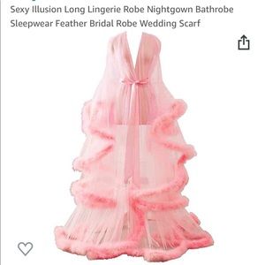 Sexy long pink feather Robe